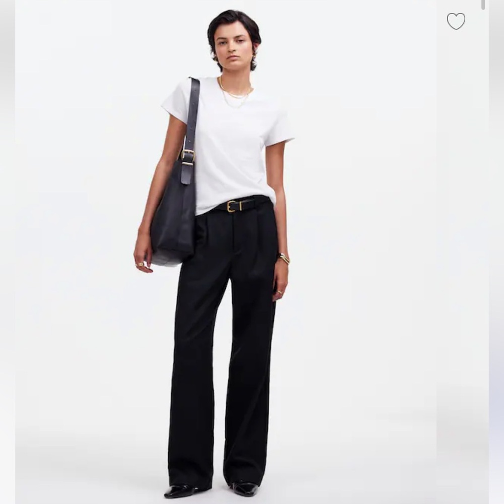 Petite Slouchy Straight Pants in Drapey Twill